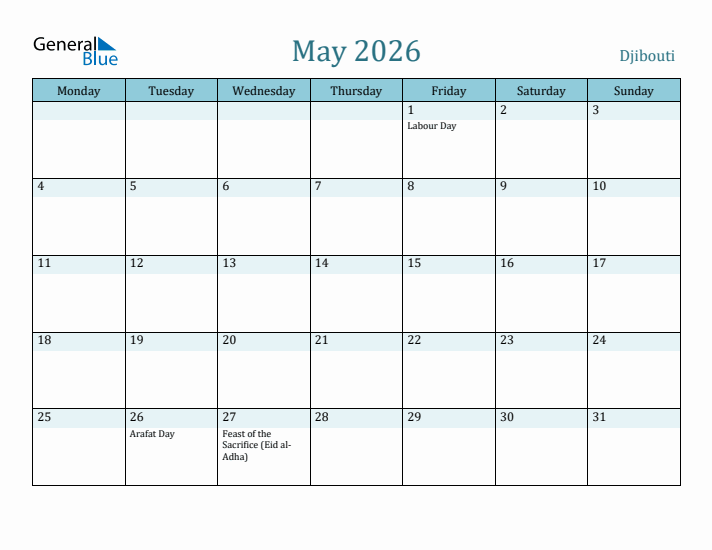 May 2026 Calendar with Holidays