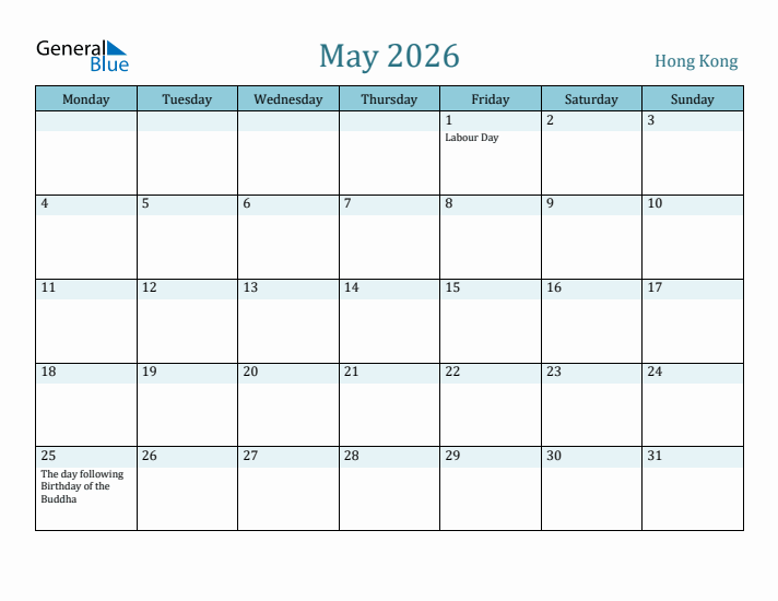May 2026 Calendar with Holidays
