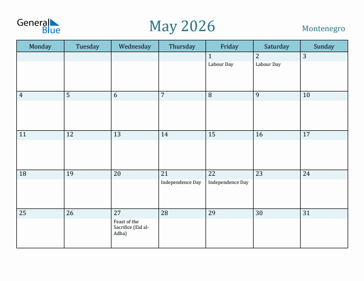 May 2026 Calendar with Holidays