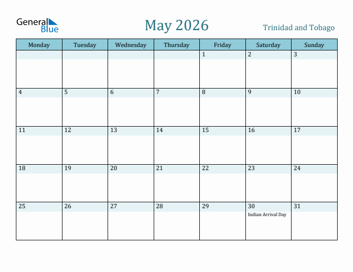 May 2026 Calendar with Holidays