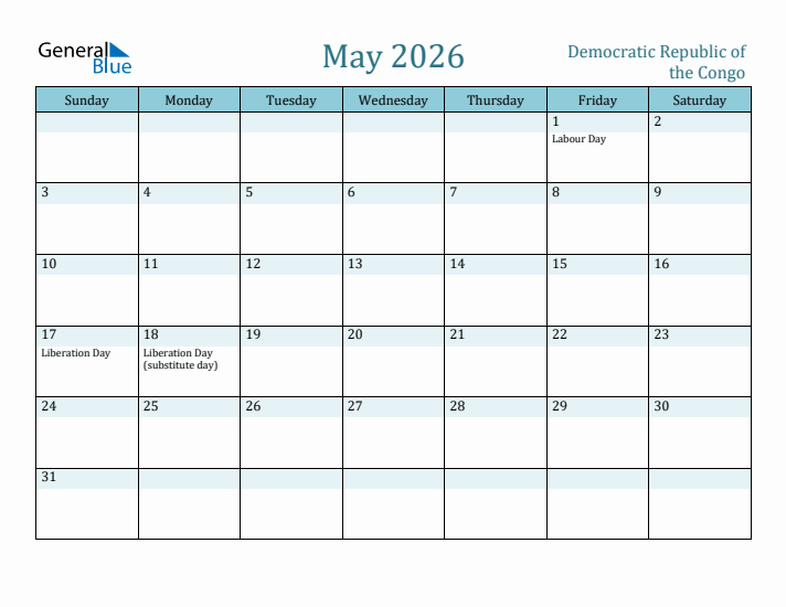 May 2026 Calendar with Holidays