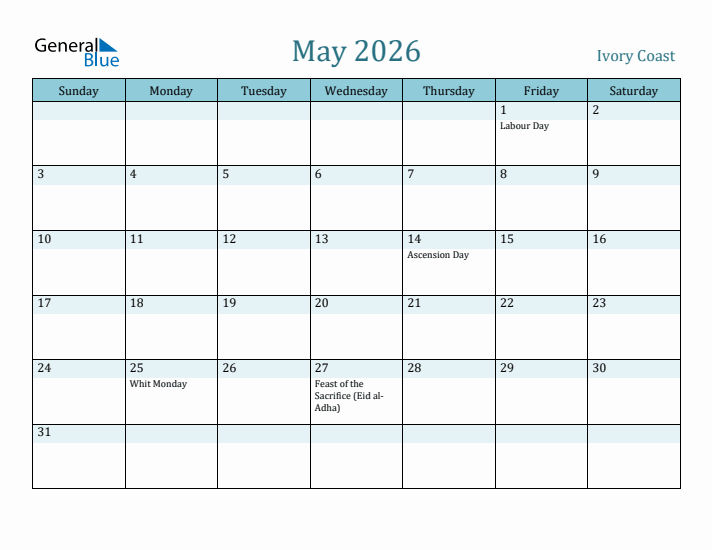 May 2026 Calendar with Holidays