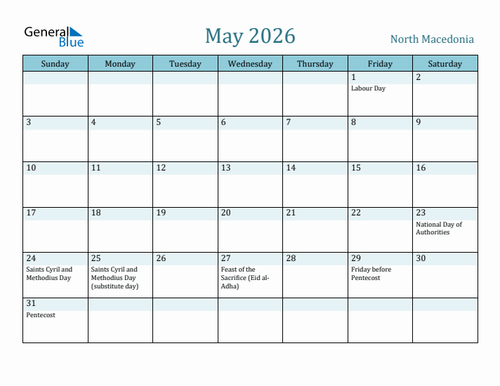 May 2026 Calendar with Holidays