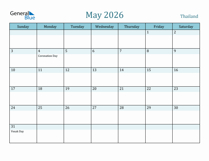 May 2026 Calendar with Holidays