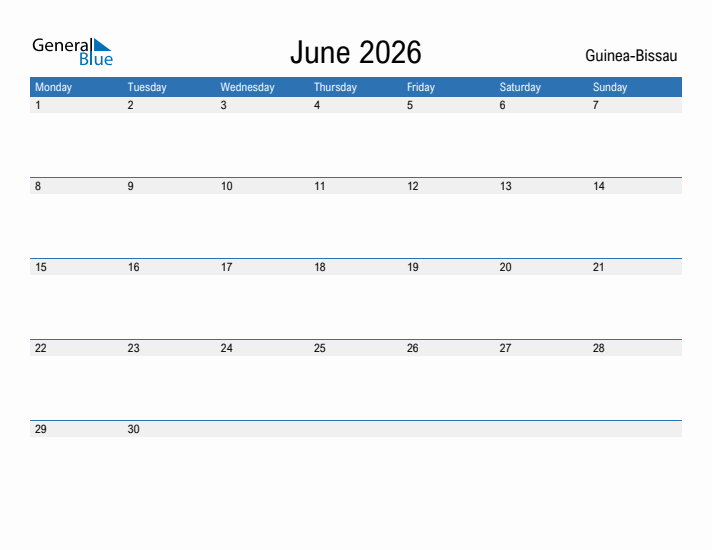 Fillable June 2026 Calendar