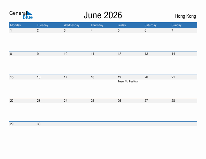 Fillable June 2026 Calendar