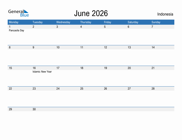 Fillable June 2026 Calendar
