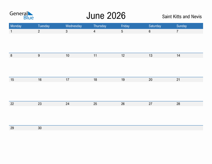 Fillable June 2026 Calendar