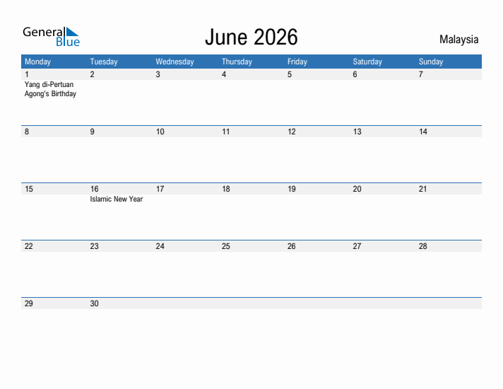 Fillable June 2026 Calendar