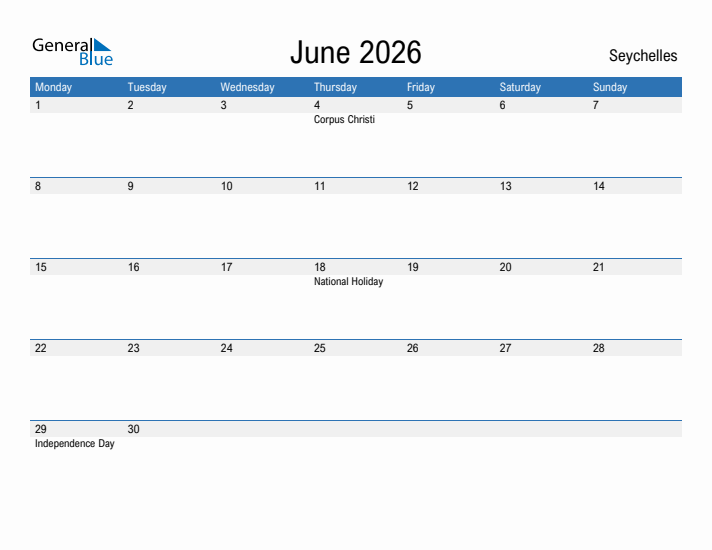Fillable June 2026 Calendar