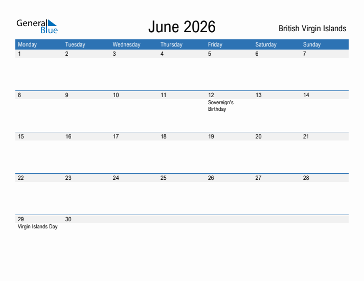 Fillable June 2026 Calendar