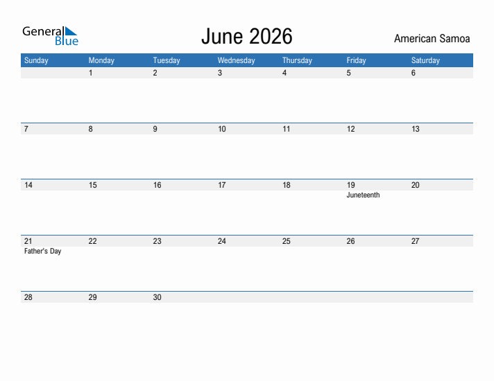 Fillable June 2026 Calendar