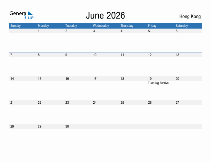 Fillable June 2026 Calendar