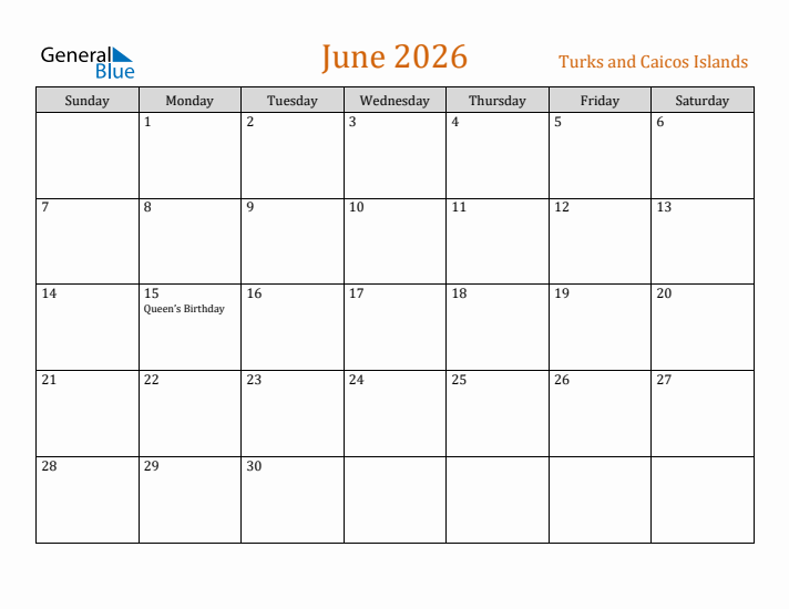 June 2026 Holiday Calendar with Sunday Start
