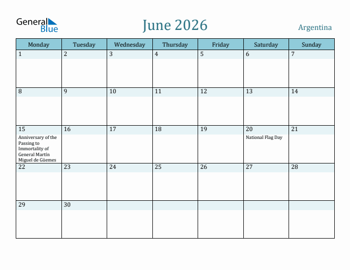 June 2026 Calendar with Holidays