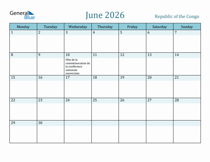 June 2026 Calendar with Holidays