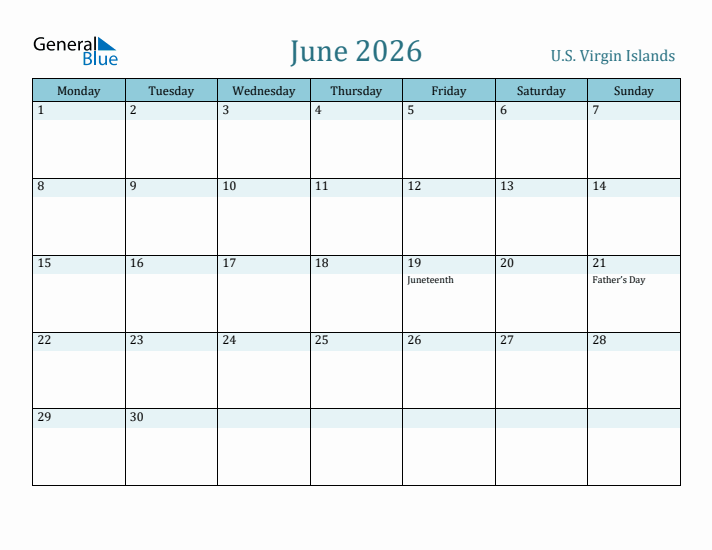June 2026 Calendar with Holidays