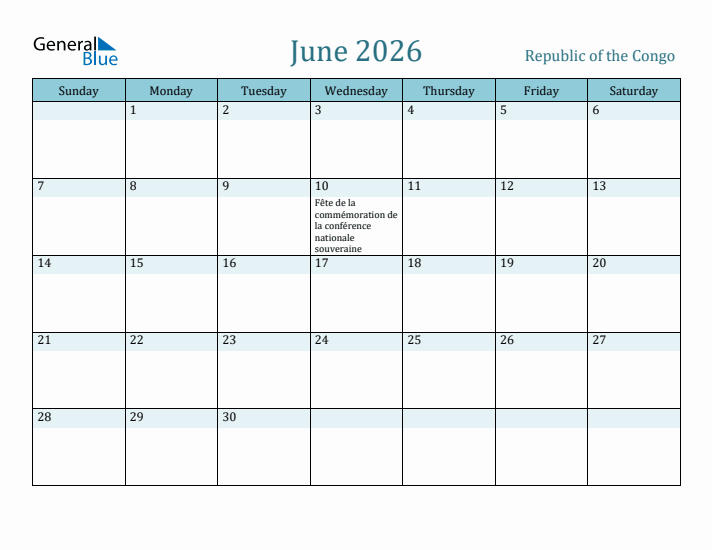 June 2026 Calendar with Holidays