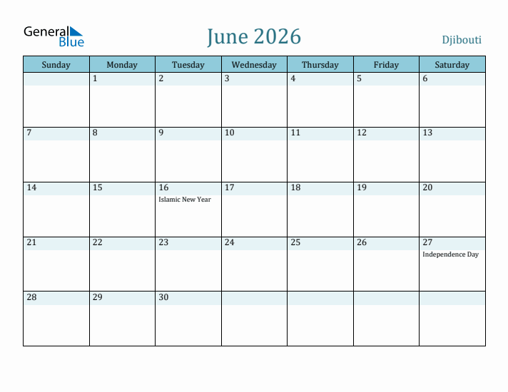 June 2026 Calendar with Holidays