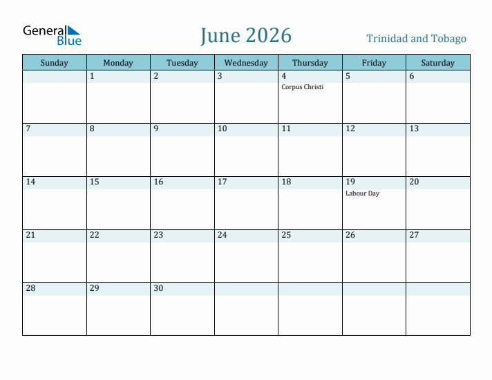 June 2026 Calendar with Holidays