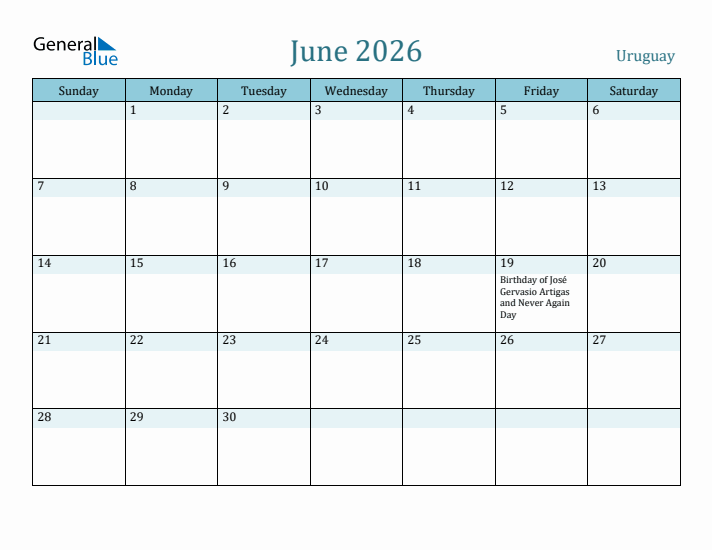 June 2026 Calendar with Holidays
