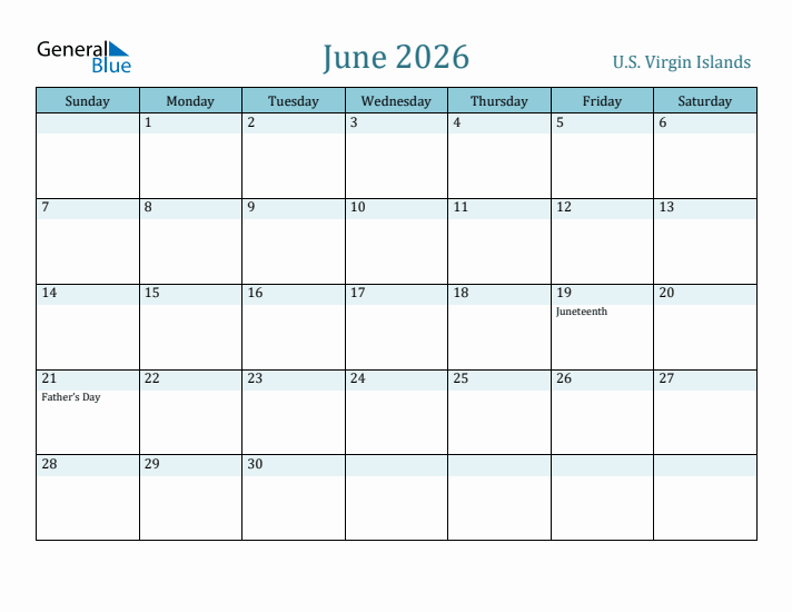 June 2026 Calendar with Holidays