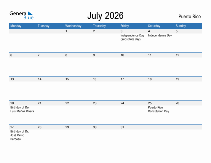 Fillable July 2026 Calendar