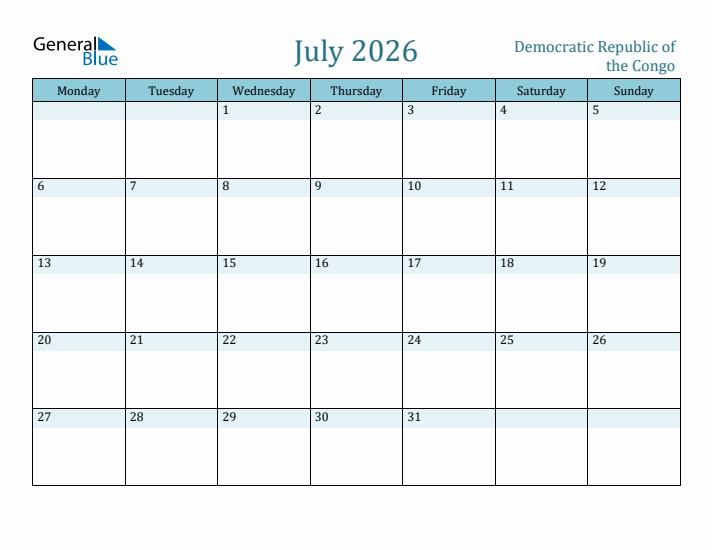 July 2026 Calendar with Holidays