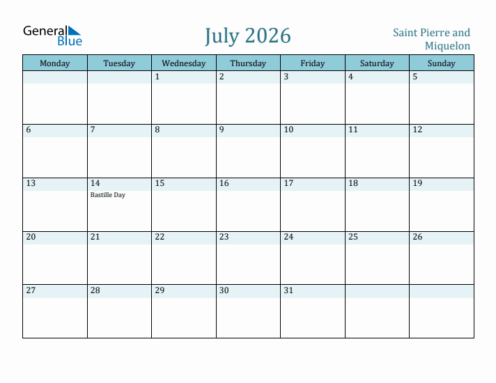 July 2026 Calendar with Holidays