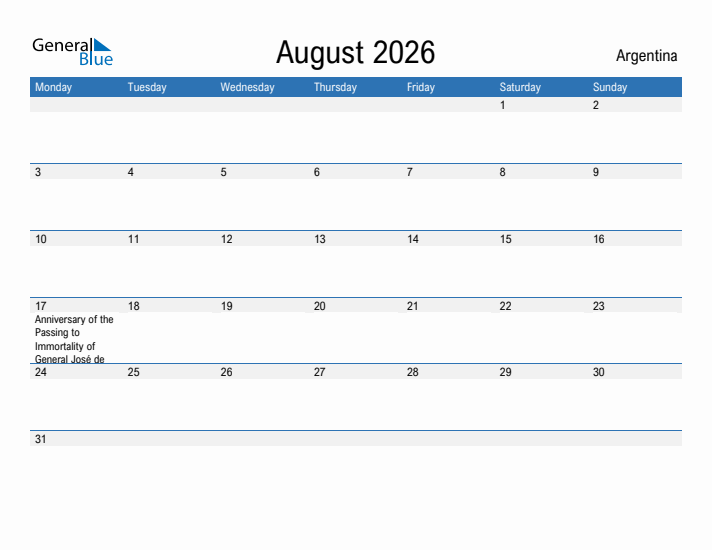 Fillable August 2026 Calendar