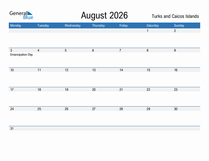 Fillable August 2026 Calendar