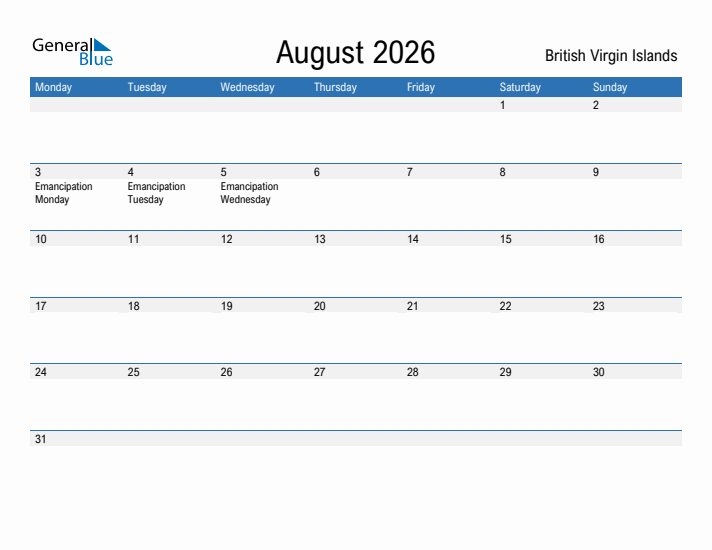 Fillable August 2026 Calendar