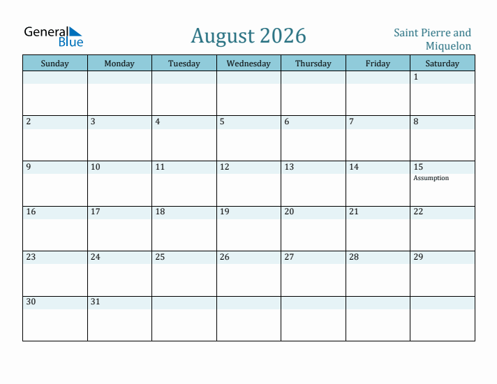 August 2026 Calendar with Holidays