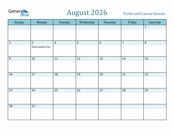 August 2026 Calendar with Holidays