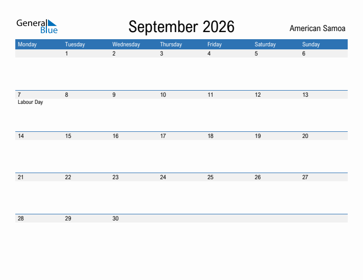 Fillable September 2026 Calendar