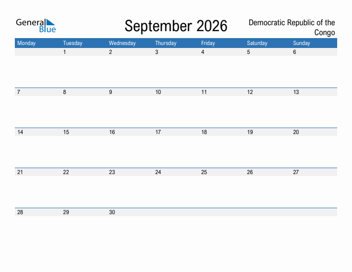 Fillable September 2026 Calendar
