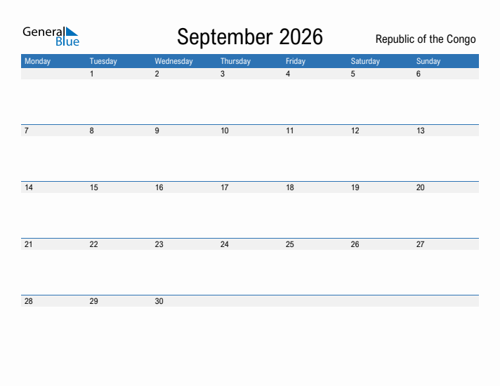 Fillable September 2026 Calendar