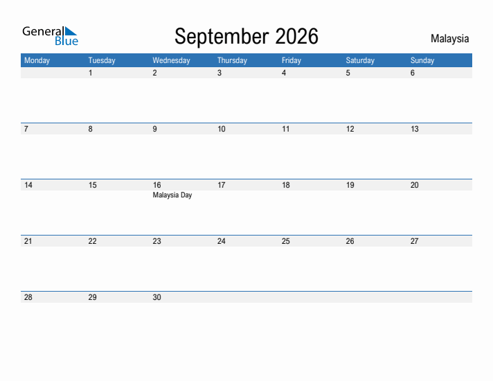 Fillable September 2026 Calendar