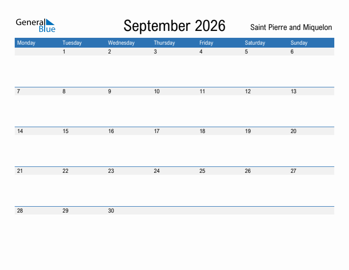 Fillable September 2026 Calendar