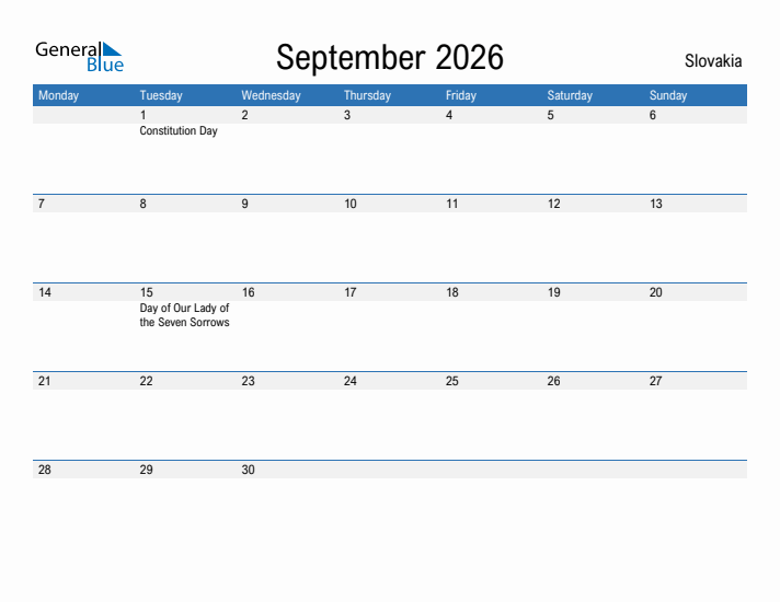 Fillable September 2026 Calendar