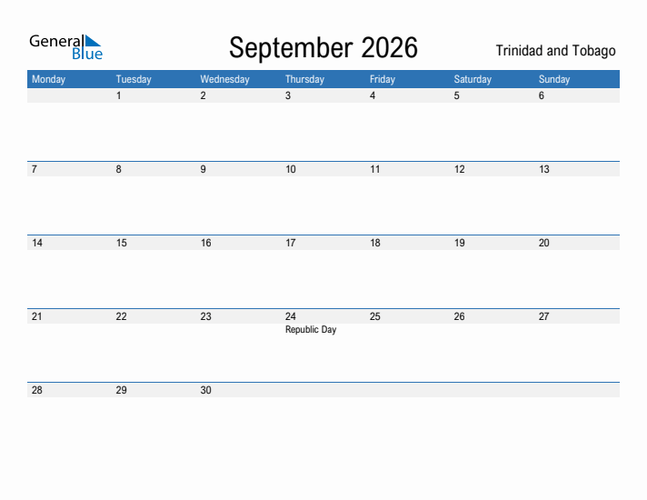 Fillable September 2026 Calendar