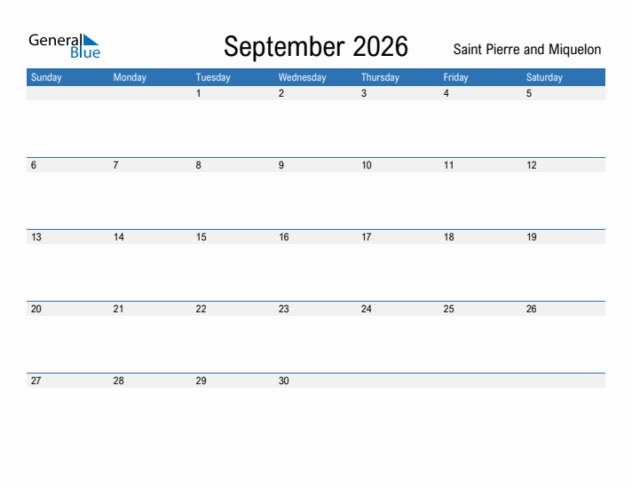 Fillable September 2026 Calendar