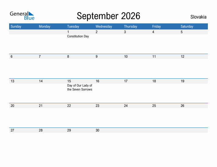 Fillable September 2026 Calendar