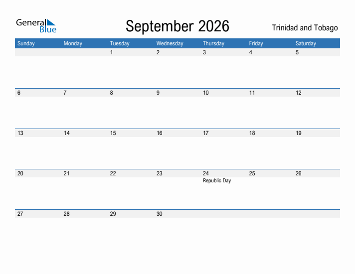Fillable September 2026 Calendar