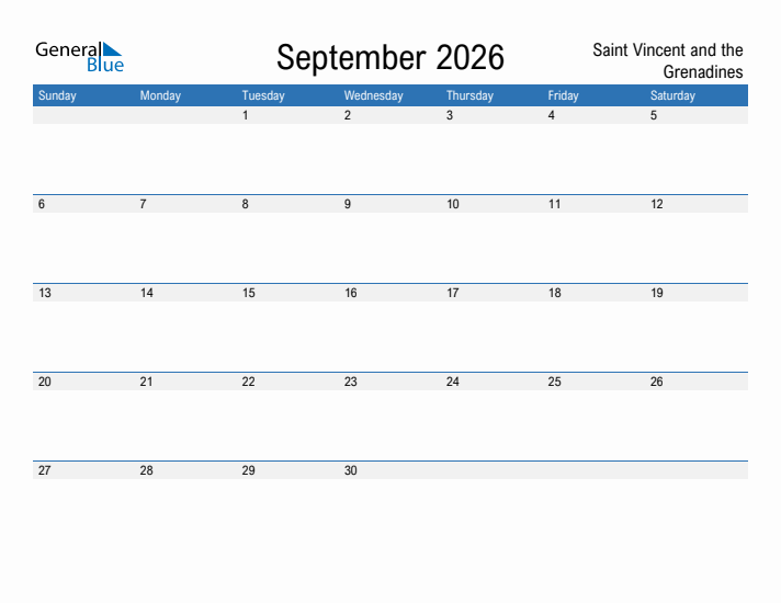 Fillable September 2026 Calendar