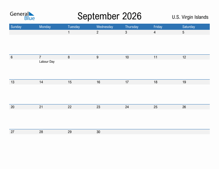 Fillable September 2026 Calendar