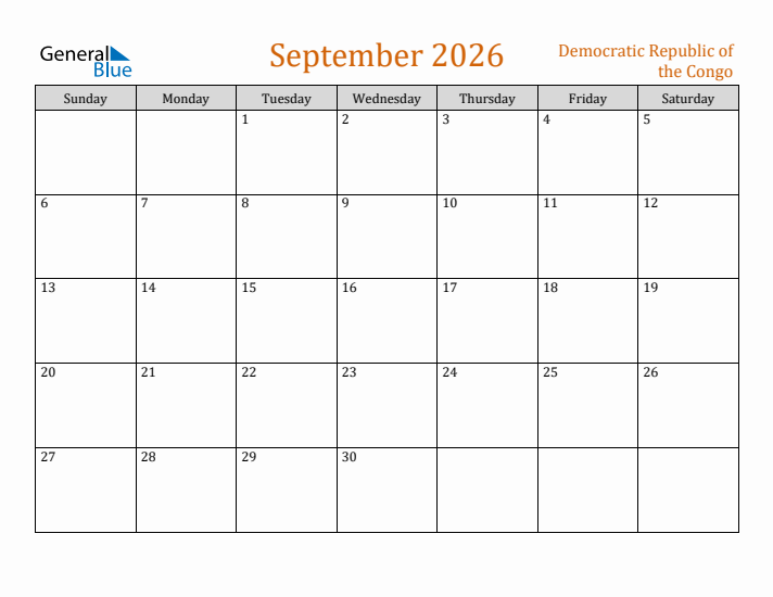 September 2026 Holiday Calendar with Sunday Start