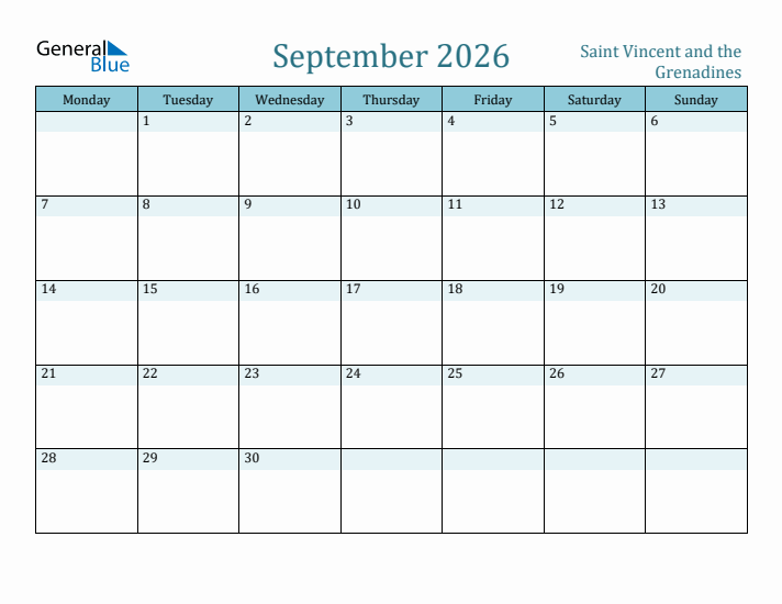 September 2026 Calendar with Holidays