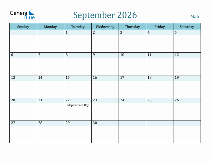 September 2026 Calendar with Holidays