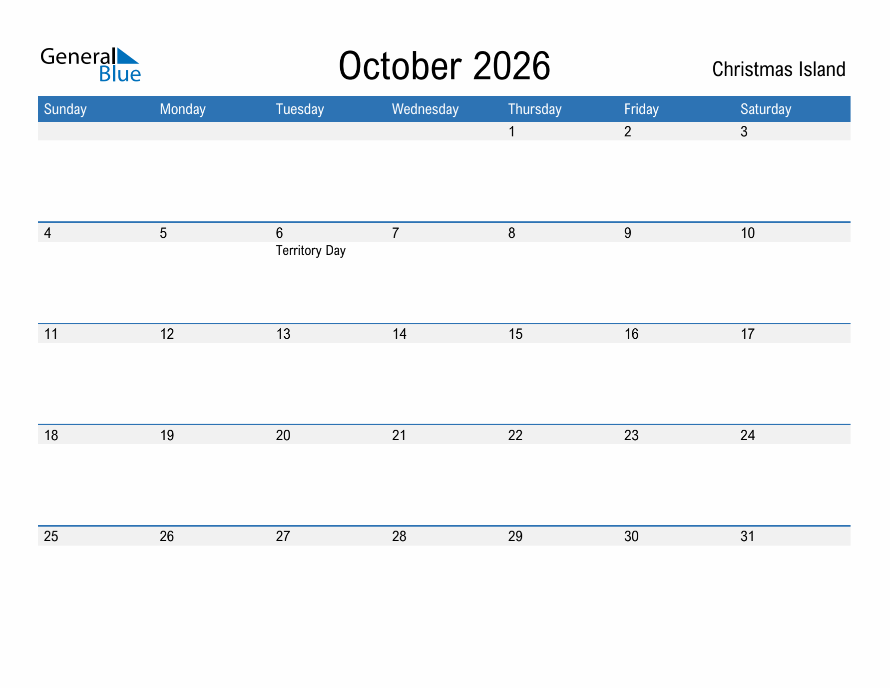 Fillable October 2026 Calendar